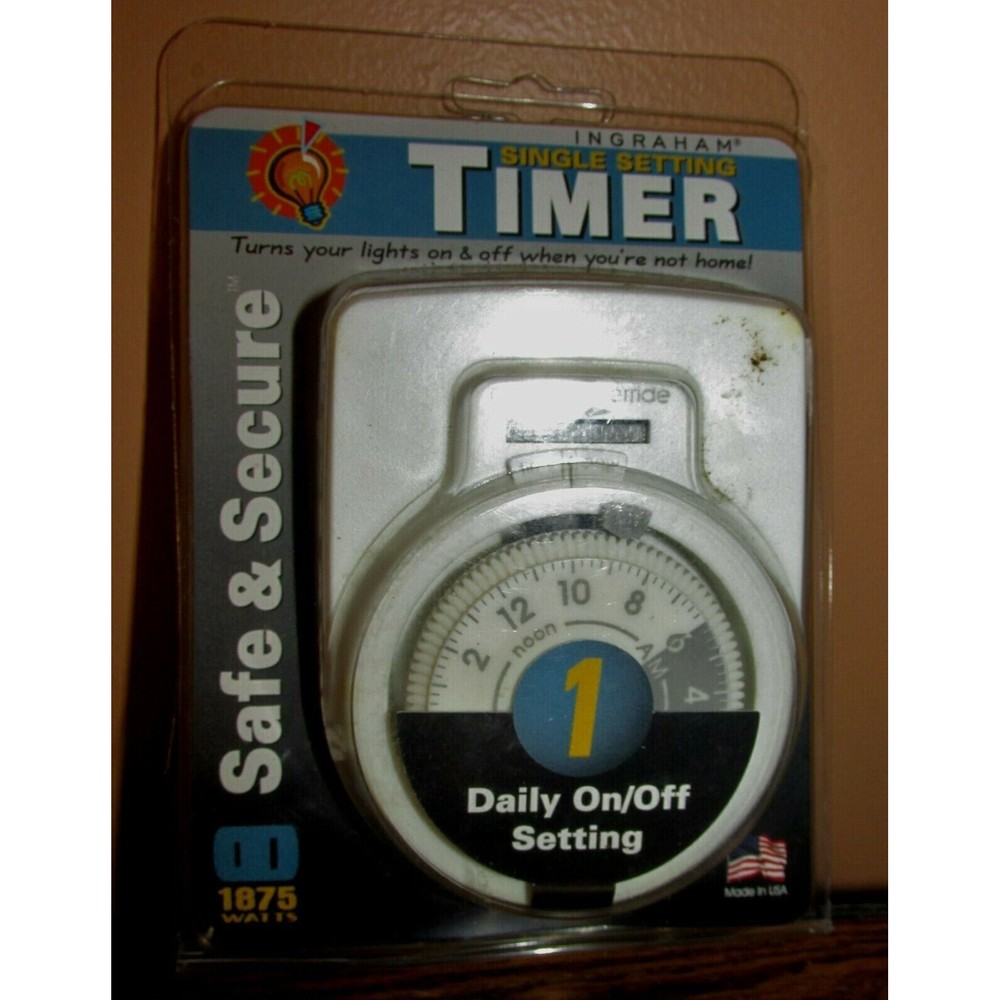 Ingraham Single Setting Timer Wall Outlet Timer Safe & Secure 1875 Watts New